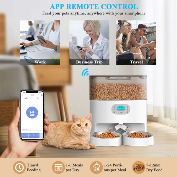 WOpet Automatic Pet Feeder WiFi Cat Feeder with Remote Control